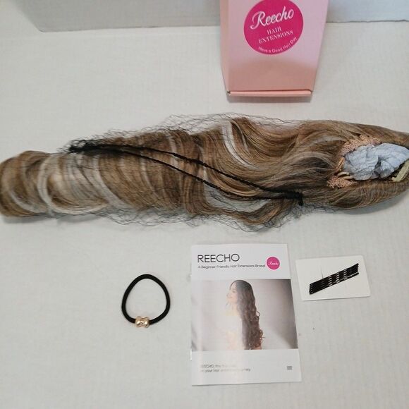 REECHO DRAWSTRING PONYTAIL HIGHLIGHTS 26"IN Brown Blonde Wavy Kit NIB - Picture 8 of 16